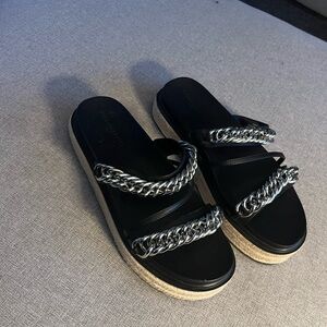Karl Lagerfeld Black Chain Slide sandals